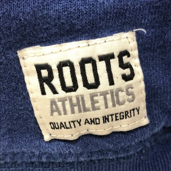 🦫Roots Hoodie with Chenille Patch - Women’s XXS - Blue/Mustard- Yellow - Picture 5 of 15